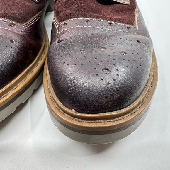 Clarks Mens Leather Upper Wingtip Dress Shoes Brown US 9.5 Lace-Up Office Formal - Picture 12 of 16